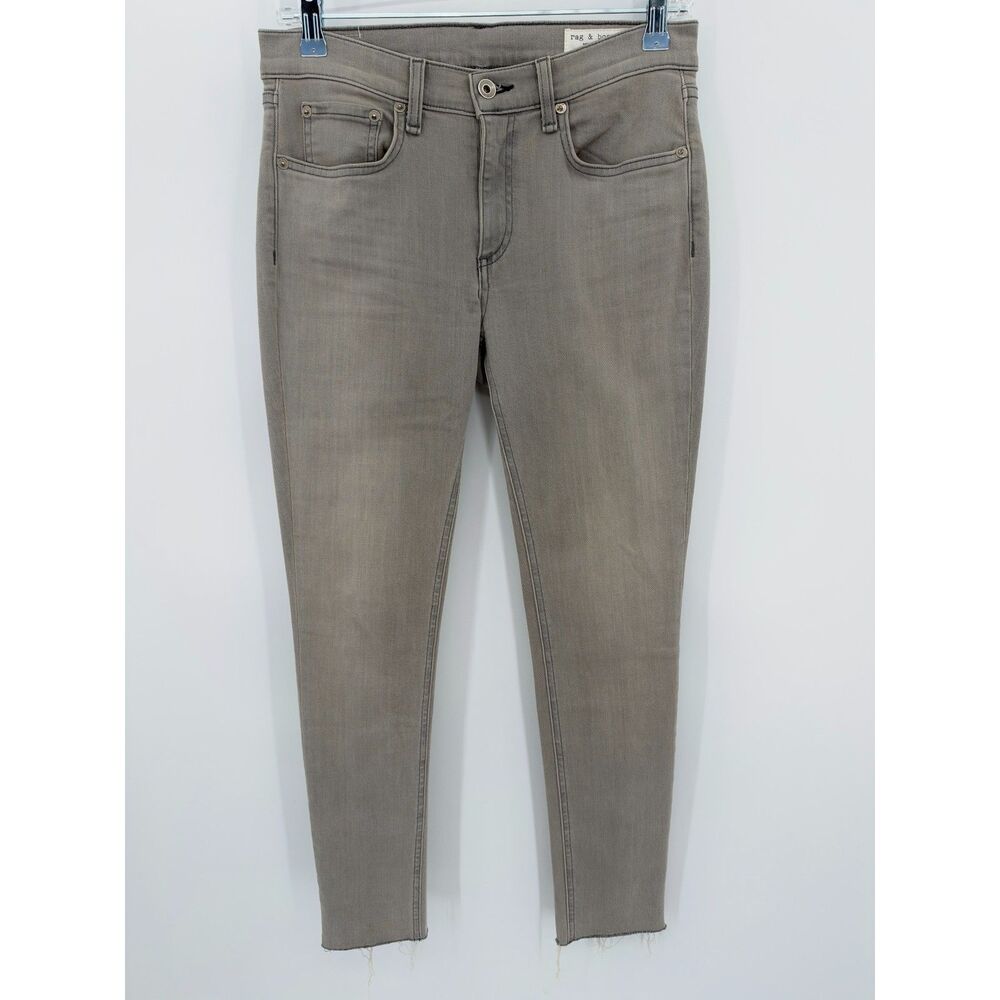RAG & BONE NWOT Gray Raw Hem Ankle Skinny Jeans Burmese Size 28